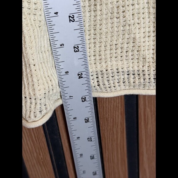 Zara Sweater Large Womens Ivory Crotchet Knit Linen Cotton Pullover Casual - Picture 4 of 7